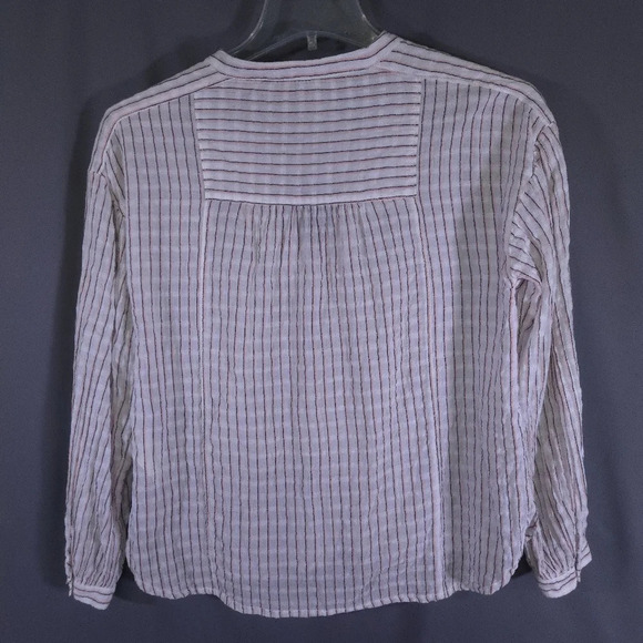 Pilcro by Anthropologie Brianna Blouse Linen Blend Ruffel Oversized Size Small - Picture 8 of 11